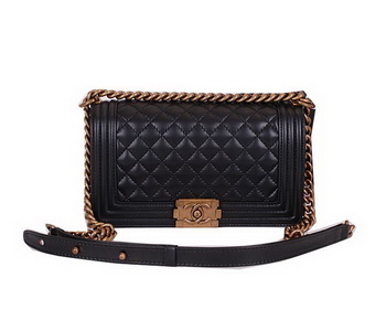 Le Boy Chanel Flap Shoulder Bag Black Sheepskin Leather CHA67086 Gold Le Boy Chanel Flap Shoulder Bag Black Sheepskin Leather CHA67086 Gold