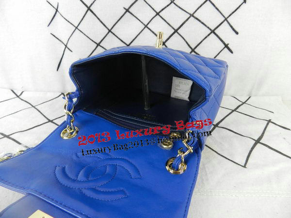 Chanel mini Classic Flap Bag Blue Sheekskin CHA1115 Gold Chanel mini Classic Flap Bag Blue Sheekskin CHA1115 Gold