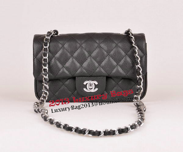 Chanel mini Classic Flap Bag Black Cannage Pattern 1117 Silver Chanel mini Classic Flap Bag Black Cannage Pattern 1117 Silver