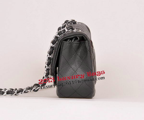 Chanel mini Classic Flap Bag Black Cannage Pattern 1117 Silver Chanel mini Classic Flap Bag Black Cannage Pattern 1117 Silver