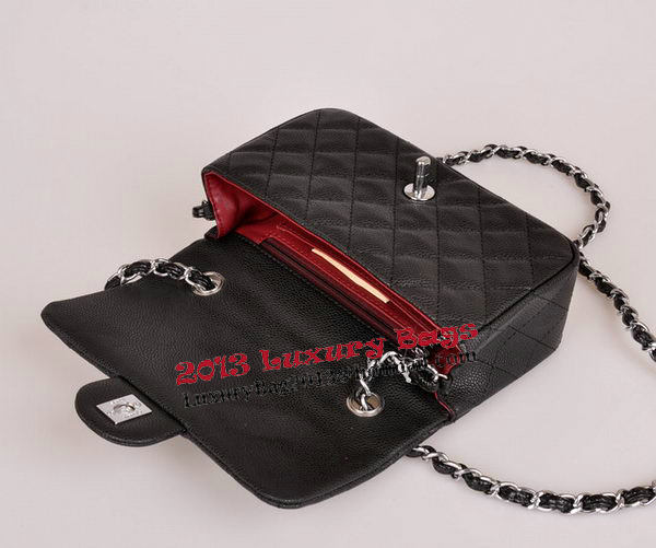Chanel mini Classic Flap Bag Black Cannage Pattern 1117 Silver Chanel mini Classic Flap Bag Black Cannage Pattern 1117 Silver