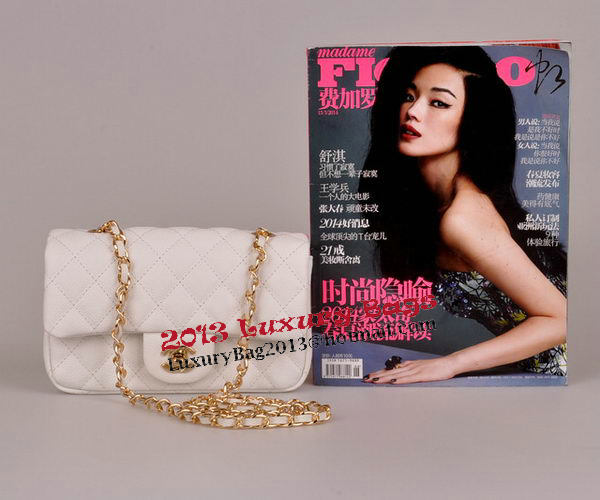 Chanel mini Classic Flap Bag White Cannage Pattern 1117 Gold Chanel mini Classic Flap Bag White Cannage Pattern 1117 Gold