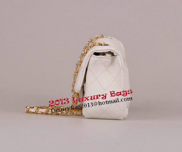 Chanel mini Classic Flap Bag White Cannage Pattern 1117 Gold Chanel mini Classic Flap Bag White Cannage Pattern 1117 Gold