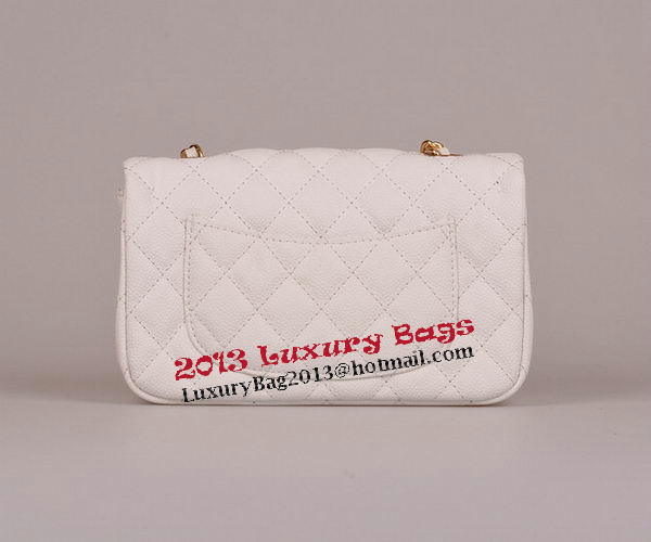Chanel mini Classic Flap Bag White Cannage Pattern 1117 Gold Chanel mini Classic Flap Bag White Cannage Pattern 1117 Gold