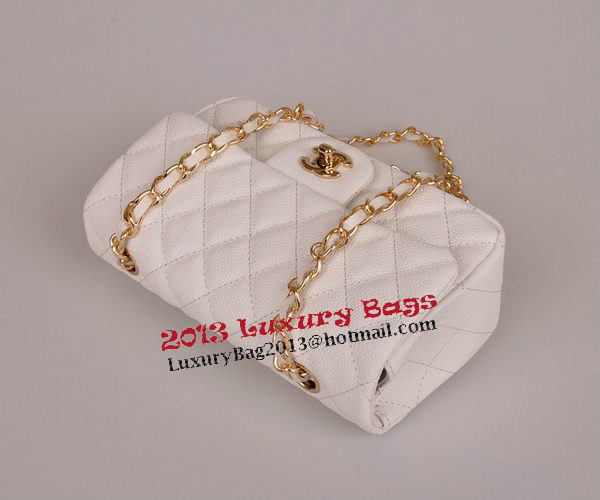 Chanel mini Classic Flap Bag White Cannage Pattern 1117 Gold Chanel mini Classic Flap Bag White Cannage Pattern 1117 Gold