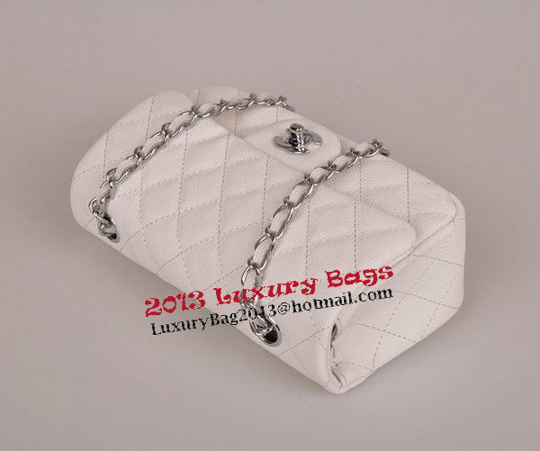 Chanel mini Classic Flap Bag White Cannage Pattern 1117 Silver Chanel mini Classic Flap Bag White Cannage Pattern 1117 Silver