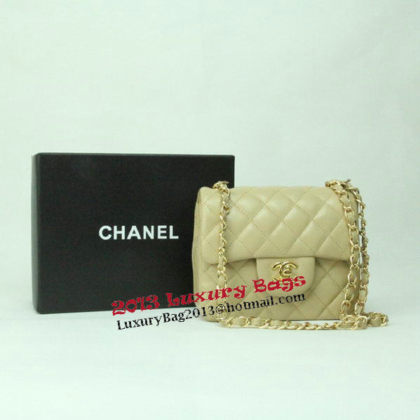 Chanel mini Classic Flap Bag Apricot Leather 1115 Gold Chain Chanel mini Classic Flap Bag Apricot Leather 1115 Gold Chain