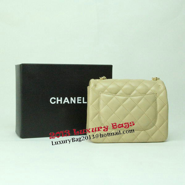 Chanel mini Classic Flap Bag Apricot Leather 1115 Gold Chain Chanel mini Classic Flap Bag Apricot Leather 1115 Gold Chain