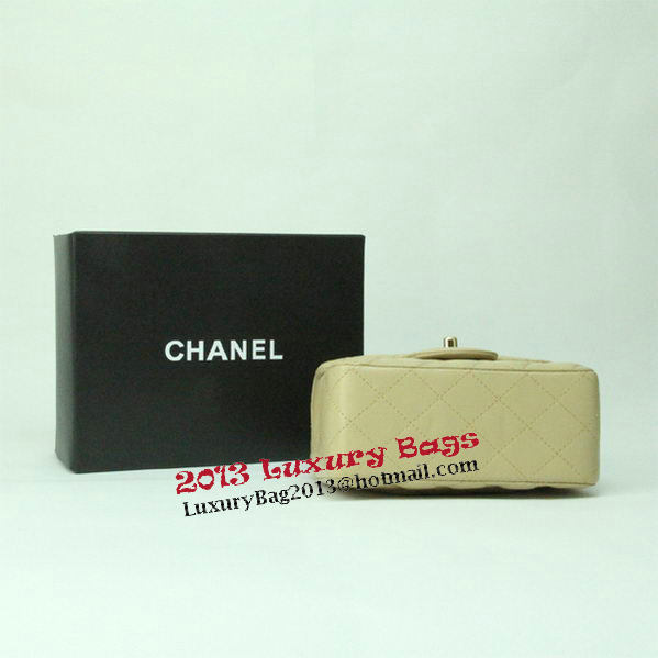Chanel mini Classic Flap Bag Apricot Leather 1115 Gold Chain Chanel mini Classic Flap Bag Apricot Leather 1115 Gold Chain