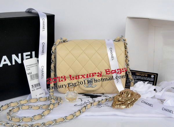 Chanel mini Classic Flap Bag Apricot Cannage Pattern 1115 Silver Chanel mini Classic Flap Bag Apricot Cannage Pattern 1115 Silver