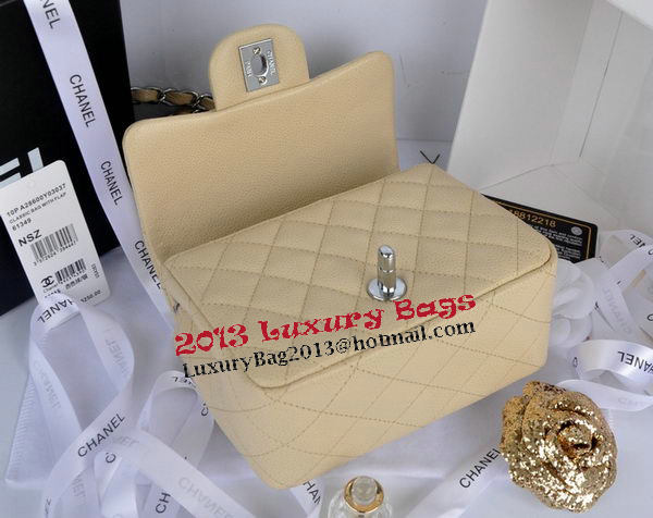 Chanel mini Classic Flap Bag Apricot Cannage Pattern 1115 Silver Chanel mini Classic Flap Bag Apricot Cannage Pattern 1115 Silver