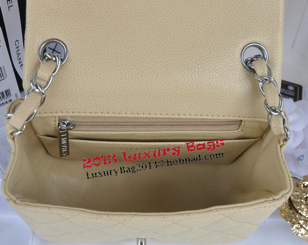 Chanel mini Classic Flap Bag Apricot Cannage Pattern 1115 Silver Chanel mini Classic Flap Bag Apricot Cannage Pattern 1115 Silver