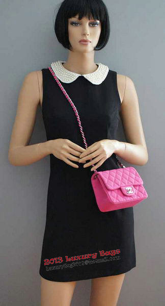 Chanel mini Classic Flap Bag Rose Cannage Pattern 1115 Silver Chanel mini Classic Flap Bag Rose Cannage Pattern 1115 Silver