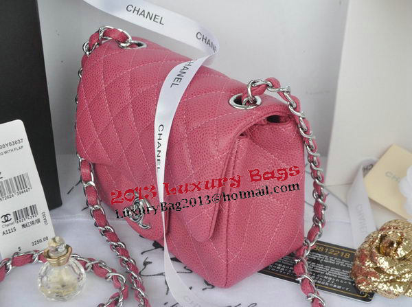 Chanel mini Classic Flap Bag Rose Cannage Pattern 1115 Silver Chanel mini Classic Flap Bag Rose Cannage Pattern 1115 Silver