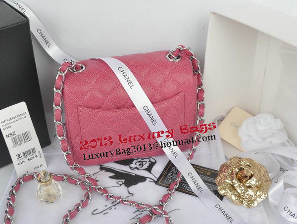 Chanel mini Classic Flap Bag Rose Cannage Pattern 1115 Silver Chanel mini Classic Flap Bag Rose Cannage Pattern 1115 Silver
