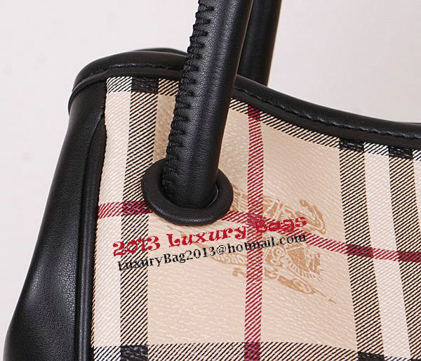 BurBerry Small Haymarket Check Tote Bag 38825571 Black BurBerry Small Haymarket Check Tote Bag 38825571 Black