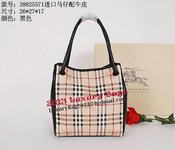 BurBerry Small Haymarket Check Tote Bag 38825571 Black BurBerry Small Haymarket Check Tote Bag 38825571 Black