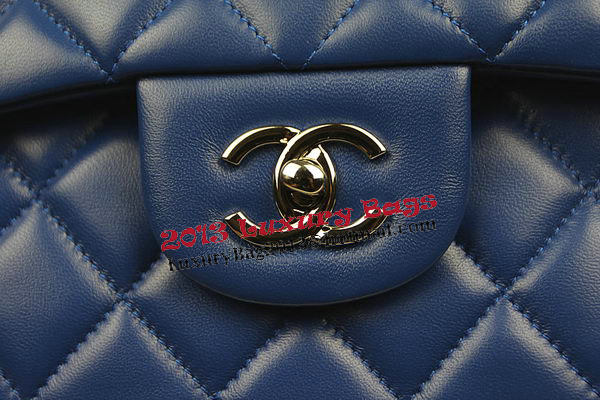 Chanel Classic Flap Bag Blue Original Leather CF1113 Silver Chanel Classic Flap Bag Blue Original Leather CF1113 Silver