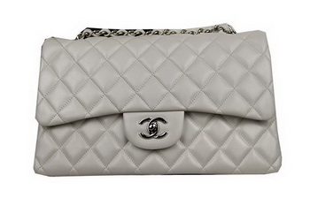 Chanel Classic Flap Bag OffWhite Original Leather CF1113 Silver Chanel Classic Flap Bag OffWhite Original Leather CF1113 Silver