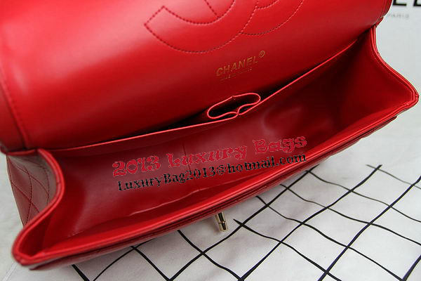 Chanel Classic Flap Bag Red Original Leather CF1113 Gold Chanel Classic Flap Bag Red Original Leather CF1113 Gold