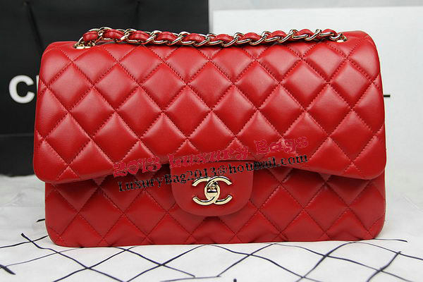 Chanel Classic Flap Bag Red Original Leather CF1113 Gold Chanel Classic Flap Bag Red Original Leather CF1113 Gold