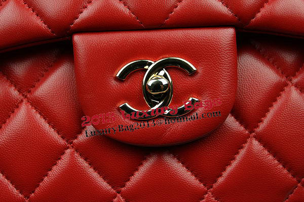 Chanel Classic Flap Bag Red Original Leather CF1113 Gold Chanel Classic Flap Bag Red Original Leather CF1113 Gold