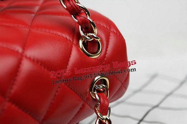 Chanel Classic Flap Bag Red Original Leather CF1113 Gold Chanel Classic Flap Bag Red Original Leather CF1113 Gold