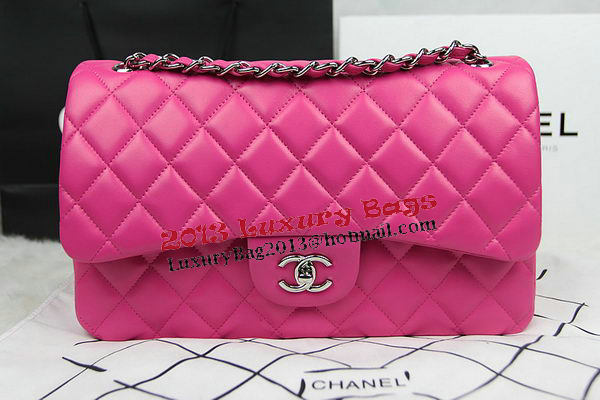 Chanel Classic Flap Bag Rose Original Leather CF1113 Silver Chanel Classic Flap Bag Rose Original Leather CF1113 Silver