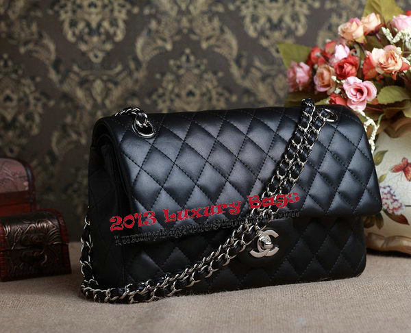 Chanel 2.55 Series Bag Original Black Sheepskin CHA1112 Silver Chanel 2.55 Series Bag Original Black Sheepskin CHA1112 Silver
