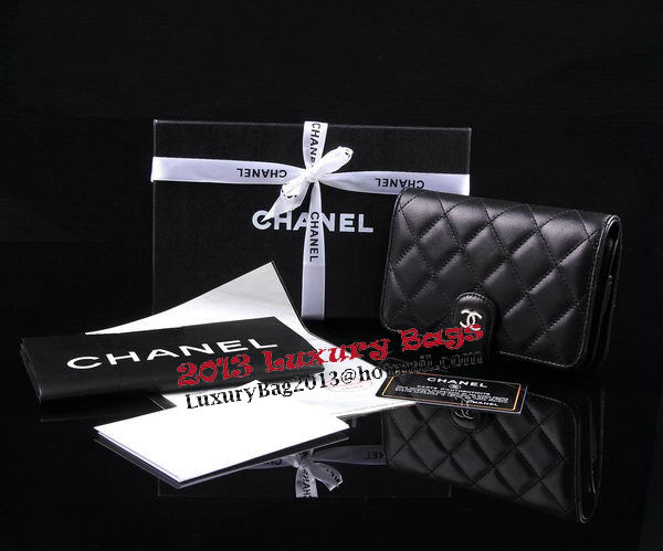 Chanel Matelasse Bi-Fold Wallet Sheepskin Leater A31506 Black Chanel Matelasse Bi-Fold Wallet Sheepskin Leater A31506 Black