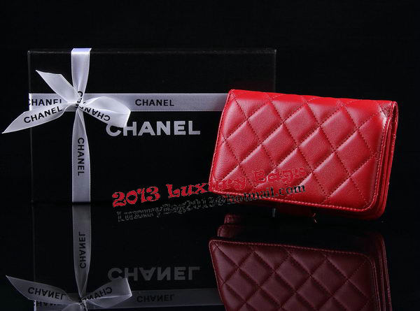 Chanel Matelasse Bi-Fold Wallet Sheepskin Leater A31506 Red Chanel Matelasse Bi-Fold Wallet Sheepskin Leater A31506 Red
