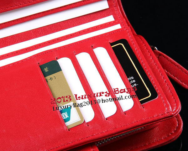 Chanel Matelasse Bi-Fold Wallet Sheepskin Leater A31506 Red Chanel Matelasse Bi-Fold Wallet Sheepskin Leater A31506 Red