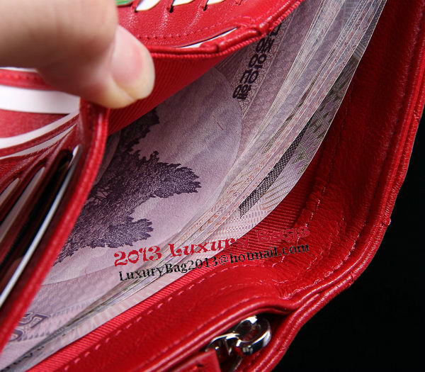 Chanel Matelasse Bi-Fold Wallet Sheepskin Leater A31506 Red Chanel Matelasse Bi-Fold Wallet Sheepskin Leater A31506 Red