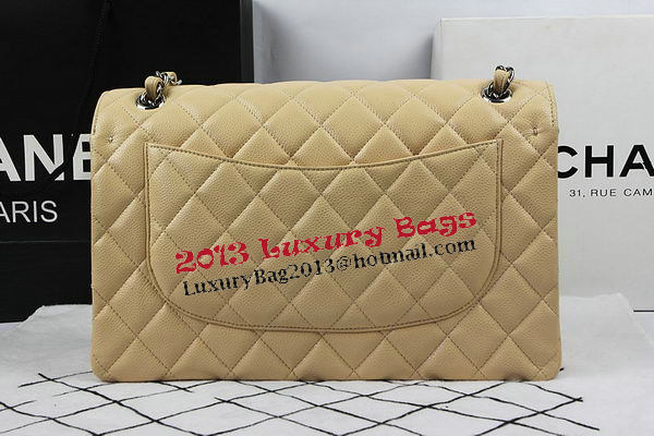 Chanel Classic Flap Bag Apricot Cannage Pattern CF1113 Silver Chanel Classic Flap Bag Apricot Cannage Pattern CF1113 Silver