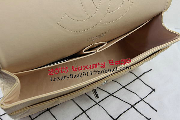 Chanel Classic Flap Bag Apricot Cannage Pattern CF1113 Silver Chanel Classic Flap Bag Apricot Cannage Pattern CF1113 Silver