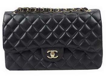 Chanel Classic Flap Bag Black Cannage Pattern CF1113 Gold Chanel Classic Flap Bag Black Cannage Pattern CF1113 Gold
