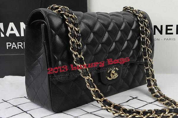 Chanel Classic Flap Bag Black Cannage Pattern CF1113 Gold Chanel Classic Flap Bag Black Cannage Pattern CF1113 Gold