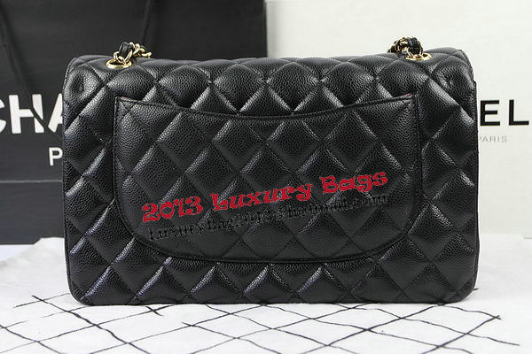 Chanel Classic Flap Bag Black Cannage Pattern CF1113 Gold Chanel Classic Flap Bag Black Cannage Pattern CF1113 Gold