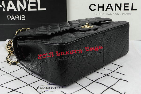 Chanel Classic Flap Bag Black Cannage Pattern CF1113 Gold Chanel Classic Flap Bag Black Cannage Pattern CF1113 Gold