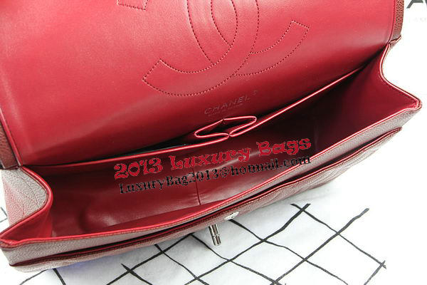 Chanel Classic Flap Bag Burgundy Cannage Pattern CF1113 Silver Chanel Classic Flap Bag Burgundy Cannage Pattern CF1113 Silver