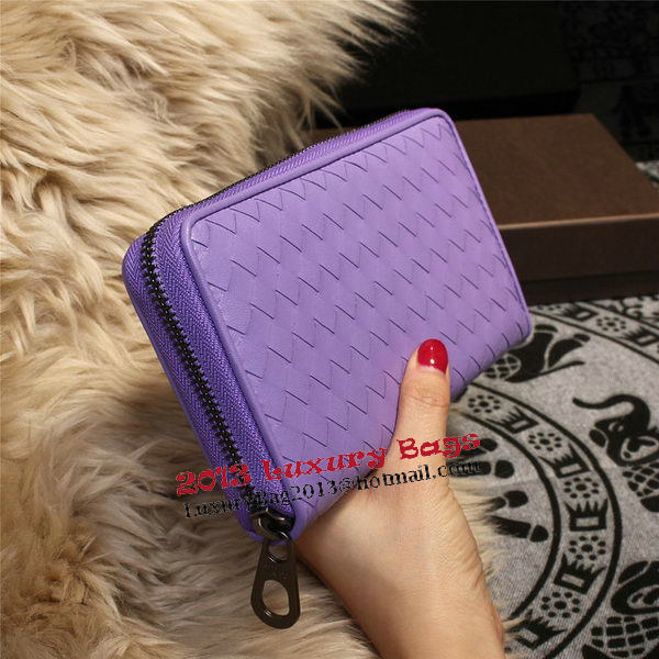 Bottega Veneta Intrecciato Nappa Zip Around Wallets 114073 Lavender Bottega Veneta Intrecciato Nappa Zip Around Wallets 114073 Lavender