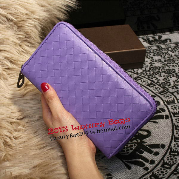 Bottega Veneta Intrecciato Nappa Zip Around Wallets 114073 Lavender Bottega Veneta Intrecciato Nappa Zip Around Wallets 114073 Lavender