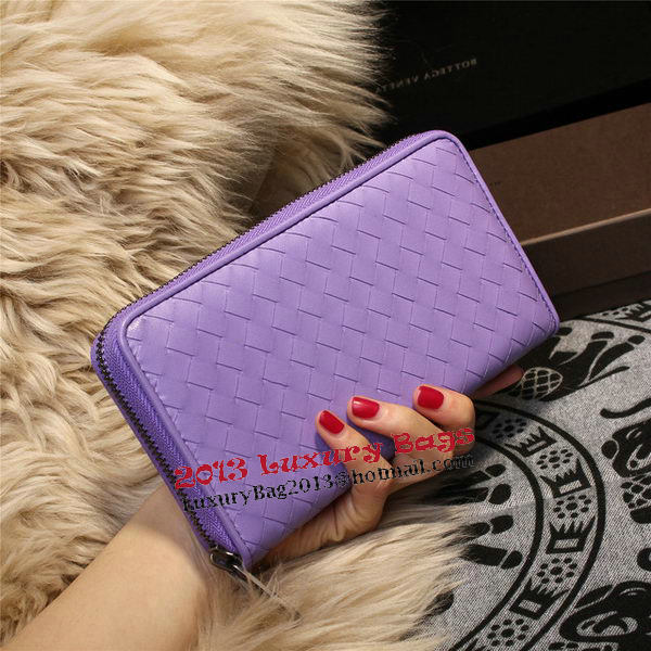 Bottega Veneta Intrecciato Nappa Zip Around Wallets 114073 Lavender Bottega Veneta Intrecciato Nappa Zip Around Wallets 114073 Lavender
