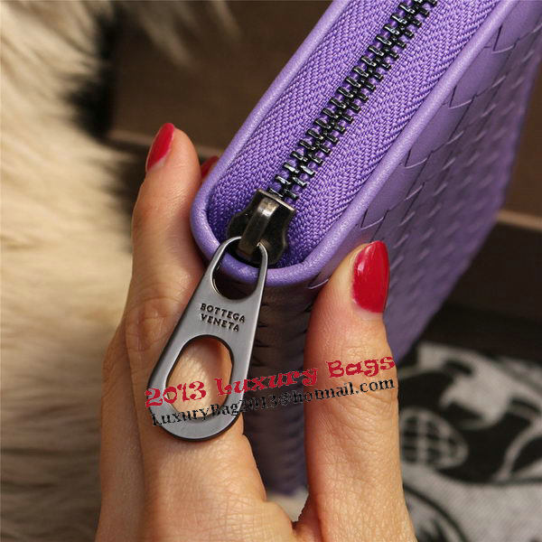 Bottega Veneta Intrecciato Nappa Zip Around Wallets 114073 Lavender Bottega Veneta Intrecciato Nappa Zip Around Wallets 114073 Lavender