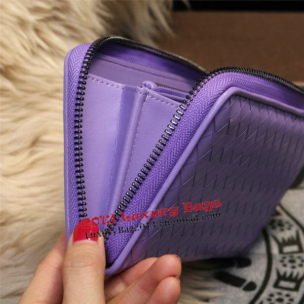 Bottega Veneta Intrecciato Nappa Zip Around Wallets 114073 Lavender Bottega Veneta Intrecciato Nappa Zip Around Wallets 114073 Lavender
