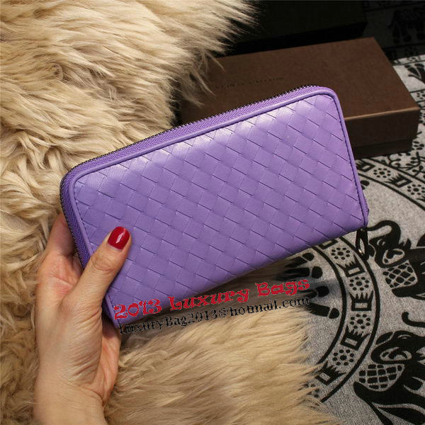 Bottega Veneta Intrecciato Nappa Zip Around Wallets 114073 Lavender Bottega Veneta Intrecciato Nappa Zip Around Wallets 114073 Lavender