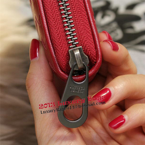 Bottega Veneta Intrecciato Nappa Zip Around Wallets 114073 Red Bottega Veneta Intrecciato Nappa Zip Around Wallets 114073 Red