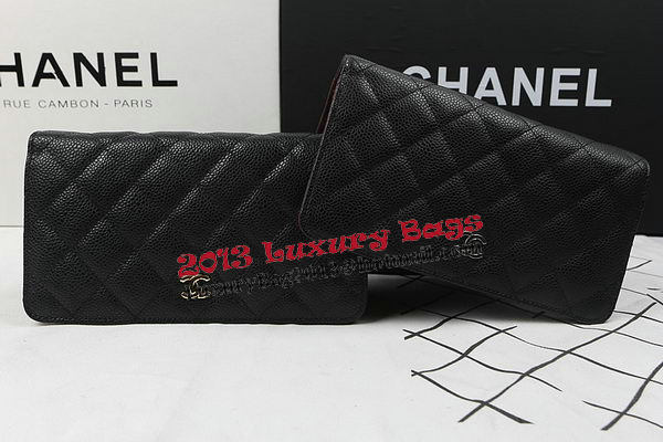 Chanel Bi-Fold Wallet Black Original Cannage Pattern A31509 Silver Chanel Bi-Fold Wallet Black Original Cannage Pattern A31509 Silver