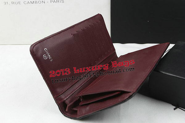 Chanel Bi-Fold Wallet Black Original Cannage Pattern A31509 Silver Chanel Bi-Fold Wallet Black Original Cannage Pattern A31509 Silver