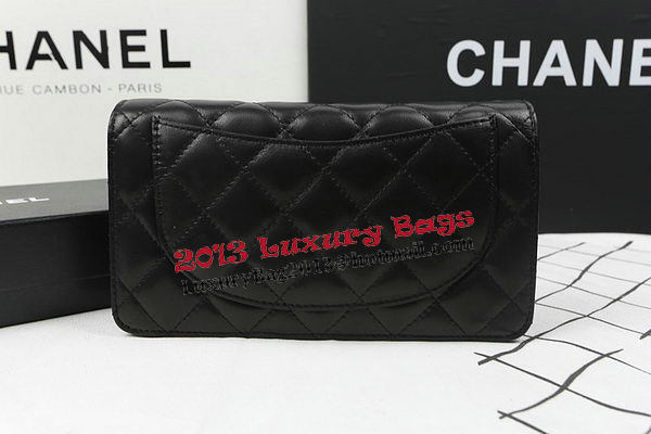 Chanel Bi-Fold Wallet Black Original Sheepskin A31509 Silver Chanel Bi-Fold Wallet Black Original Sheepskin A31509 Silver